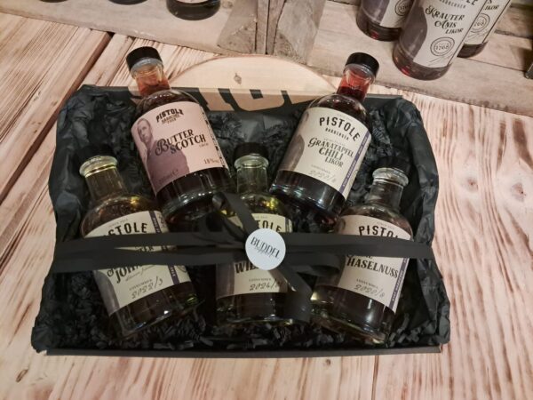 Geschenkbox für Unentschlossene - fünf Flaschen erstklassiger Likör